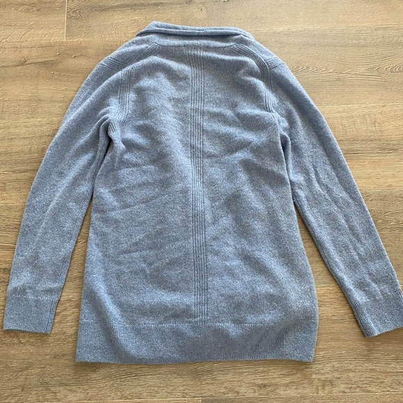 Saks Fifth Avenue Pure 100% Cashmere Open Front Knit Ribbed Cardigan - Picture 5 of 9